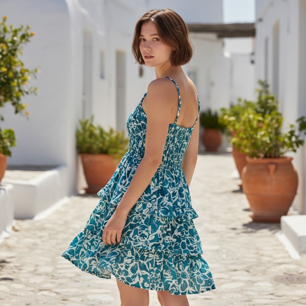 Women’s Wild Fable Floral Blue and White Sundress XXS. Spring and Summer wear